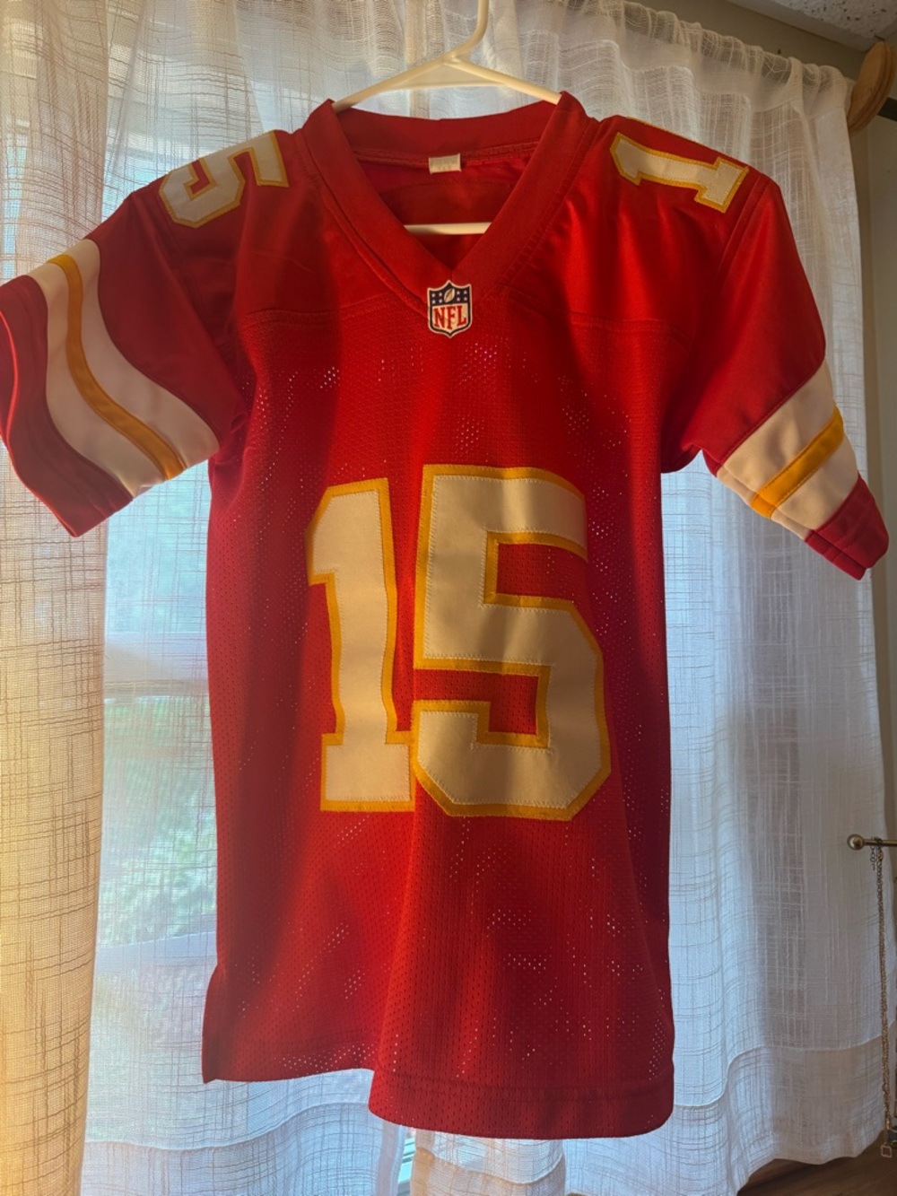 NFL Kids Red #15 Football Jersey with White & Gold Accents